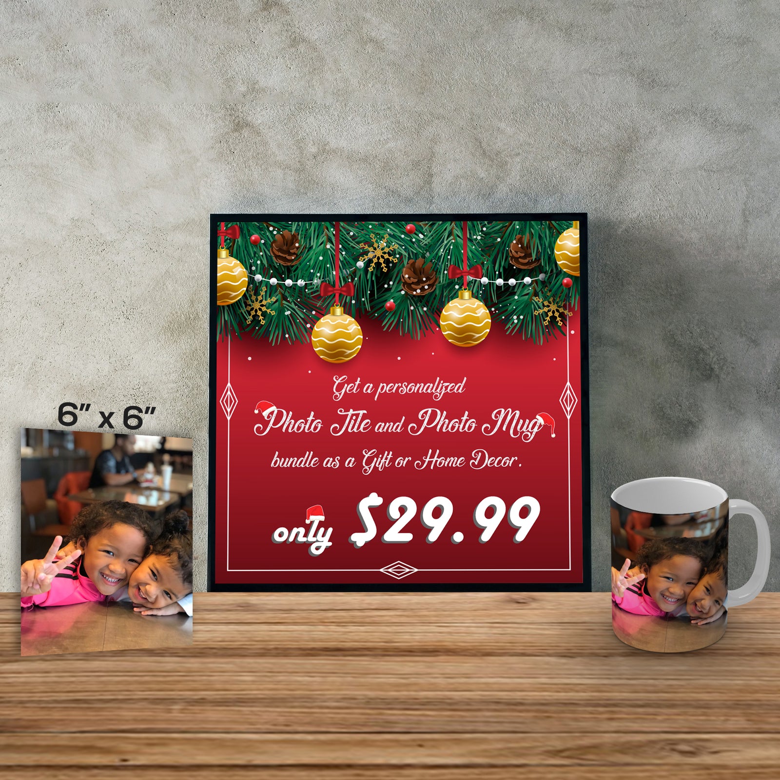 6" x 6" Photo Tile and Mug Bundle Set